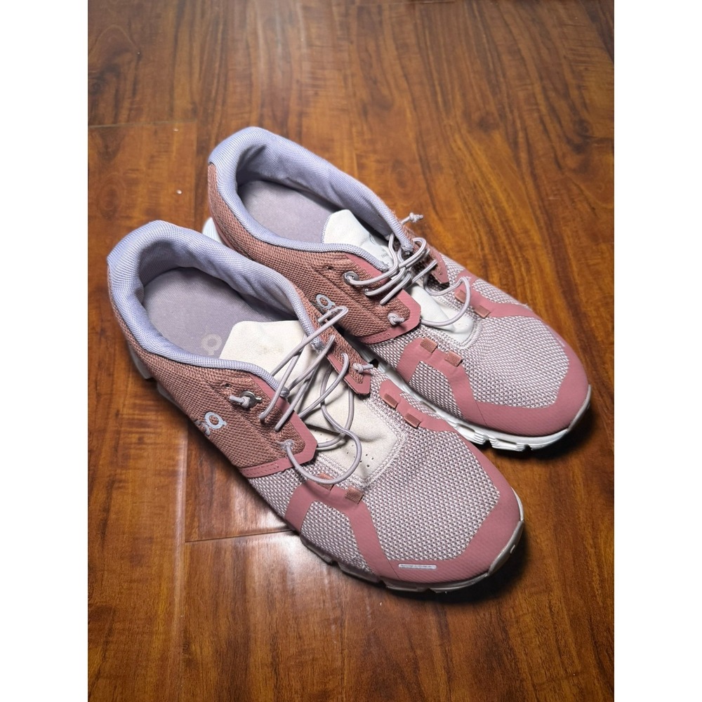 On Cloud 5 Running Shoes Womens Size 9.5 Red Brown Mesh Cushioned Road Sneakers